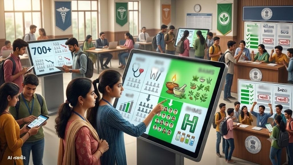 NEET પ્રવેશમાં નવો ટ્રેન્ડ: મેડિકલ-ડેન્ટલમાં 700થી વધુ બેઠકો ખાલી, આયુર્વેદની તમામ 2133 બેઠકો ફૂલ