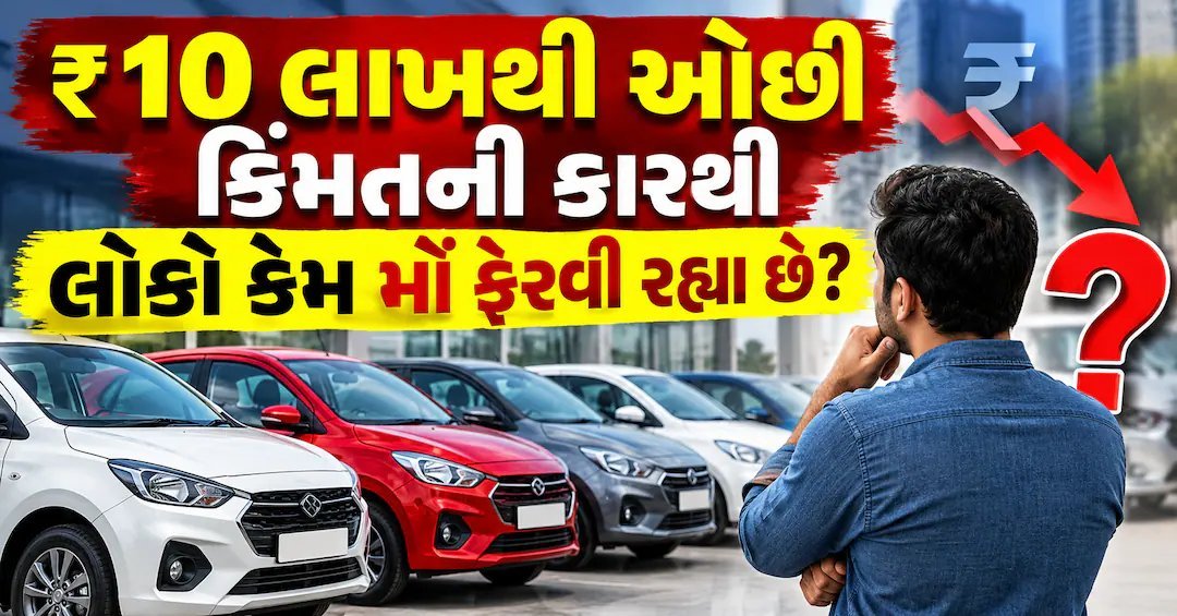 10 લાખથી સસ્તી કાર ખરીદનારા લોકો ઘટ્યા, 6 વર્ષમાં હિસ્સો 80%થી 52% પર