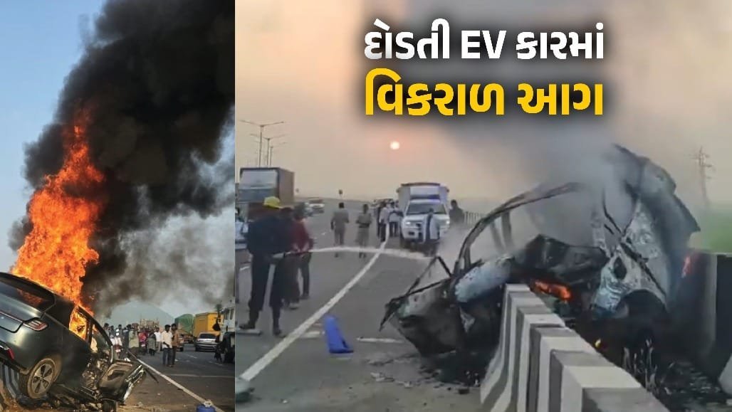 વિજયવાડામાં દોડતી ઇલેક્ટ્રિક કારમાં આગ: ચારના મોત, એકની હાલત ગંભીર