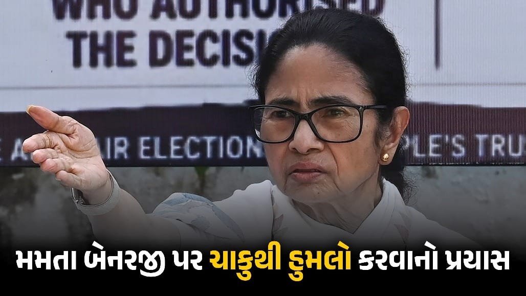 કાલીઘાટમાં મમતા બેનરજી પર હુમલાનો પ્રયાસ: યુવતીએ સાડી ખેંચી, ચાકુ મળ્યું