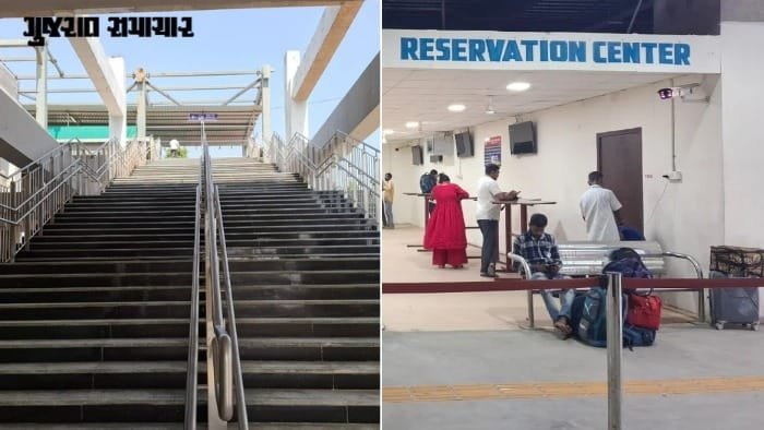 કાલુપુર સ્ટેશન પર નવો દાદરો શરૂ, પણ 72 પગથિયાં ચઢવાની મજબૂરી