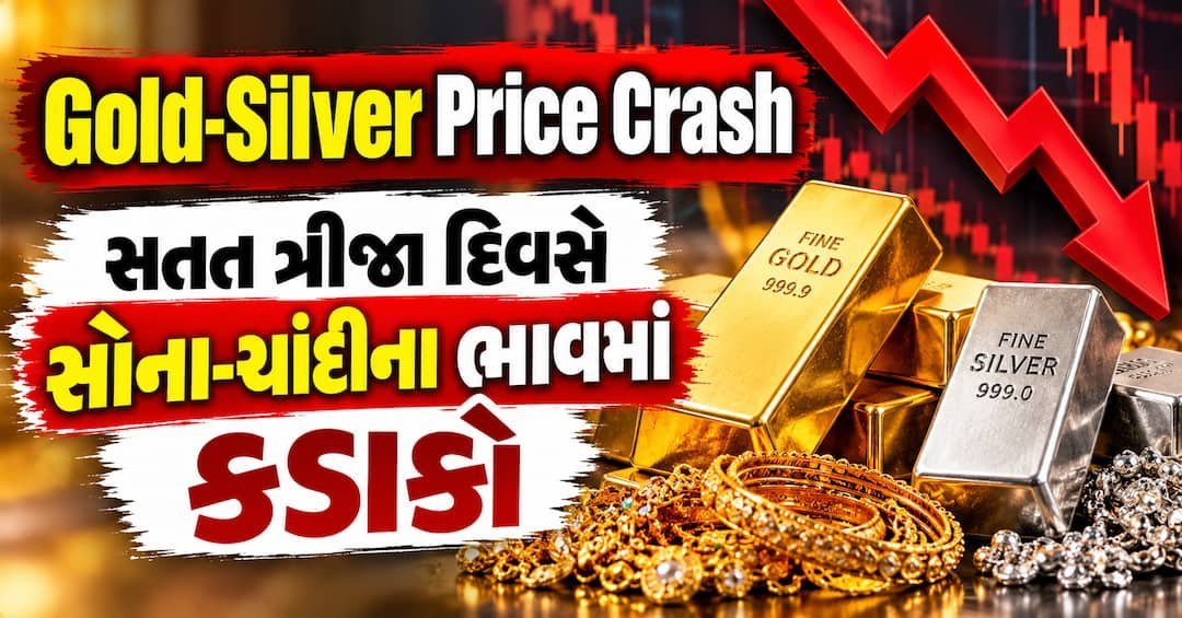 સોના-ચાંદીના ભાવમાં ભારે ઘટાડો: ચાંદી ₹7,500 અને સોનું ₹3,600 સસ્તું