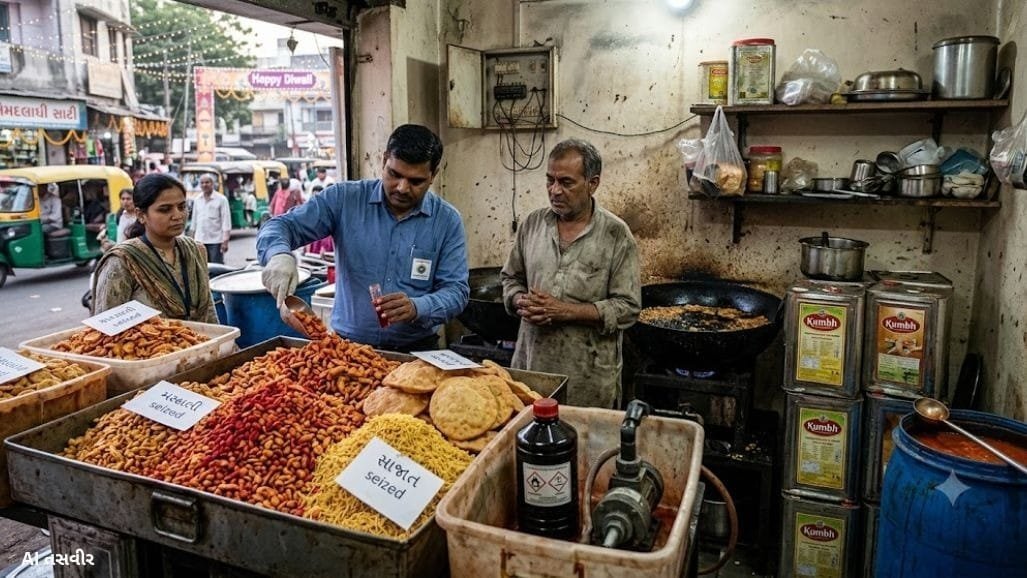અમદાવાદ: દિવાળી પહેલાં ફરસાણમાં કેમિકલ ડાઈ, દાણીલીમડાનો ગૃહ ઉદ્યોગ સીલ