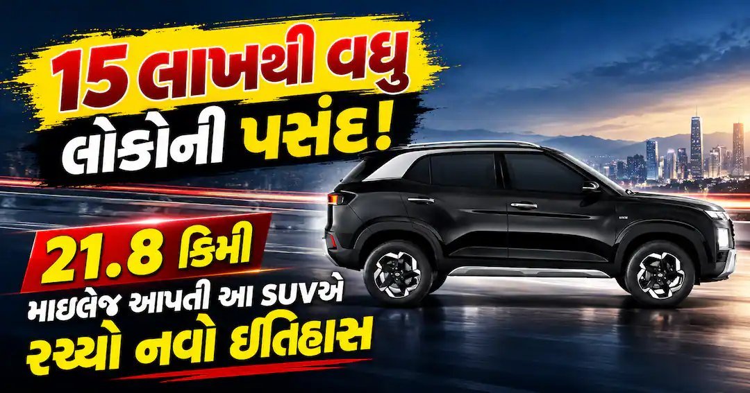 હ્યુન્ડાઇ ક્રેટાએ વેચ્યા 15 લાખથી વધુ યુનિટ, ભારતીય ઓટો ઇતિહાસમાં નવો રેકોર્ડ