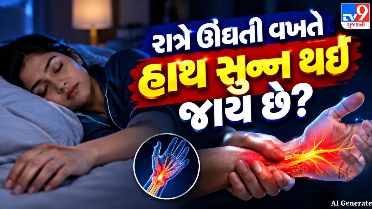 રાત્રે હાથ સુન્ન થાય છે? જાણો શું હોઈ શકે કારણ