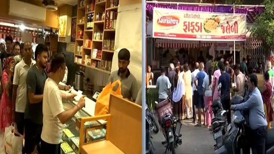 અમદાવાદમાં દશેરા પર ફાફડા-જલેબીની ભારે માંગ, સવારથી લાંબી કતારો