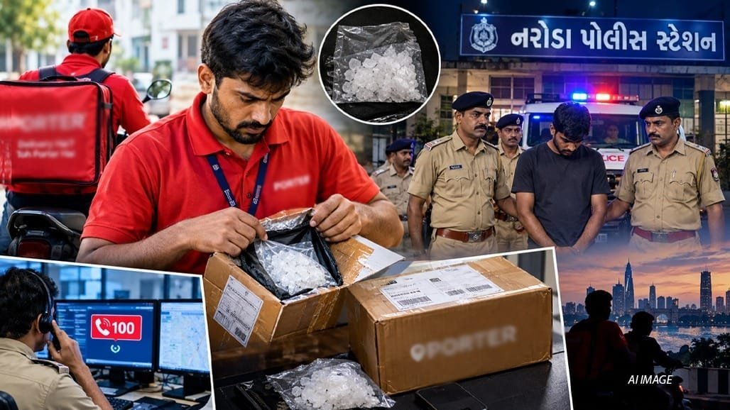 અમદાવાદમાં પોર્ટરની આડમાં ડ્રગ્સ હેરાફેરી, ડિલિવરી બોયની સતર્કતાથી પર્દાફાશ