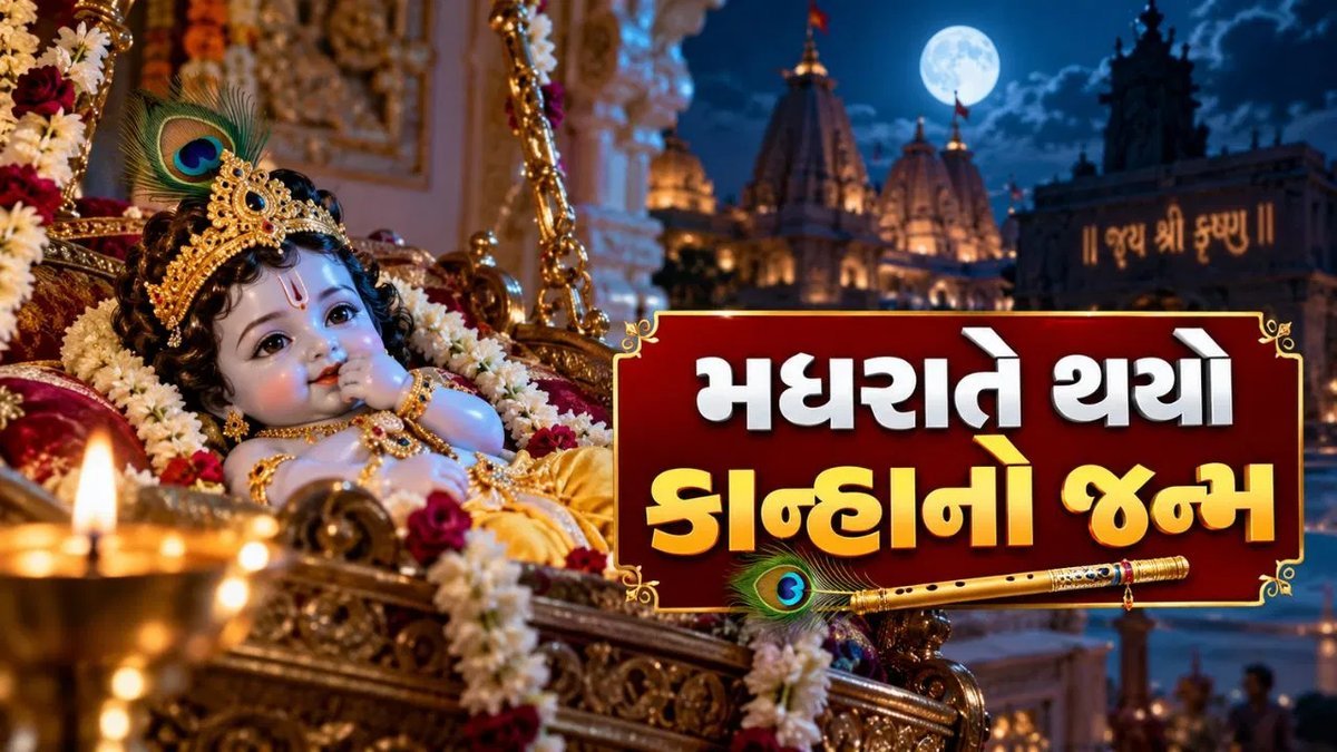 જન્માષ્ટમી 2026: ગુજરાત-મથુરાના મંદિરોમાં જયઘોષ સાથે કાન્હાનો જન્મ