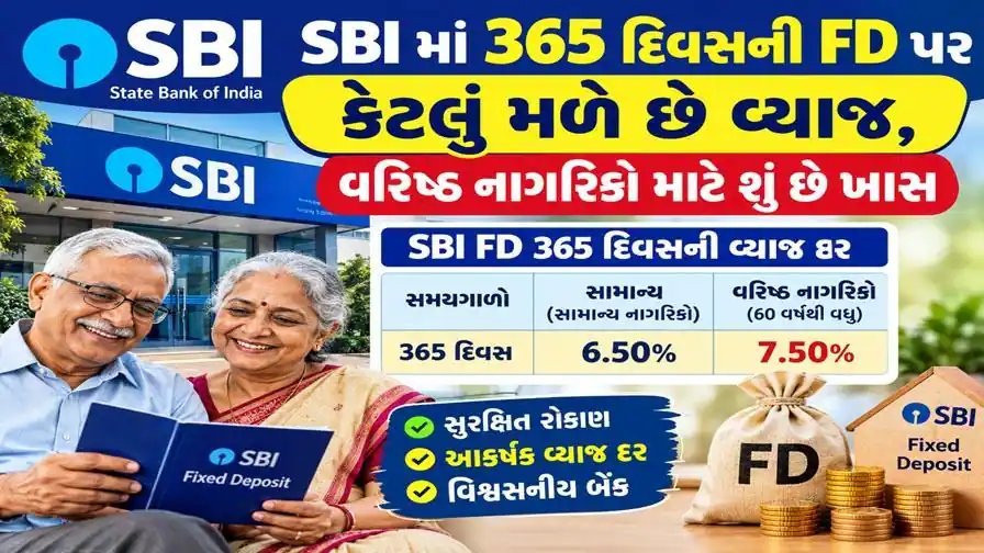 SBIની 365 દિવસની FD પર કેટલું વ્યાજ? વરિષ્ઠ નાગરિકો માટે ખાસ દર