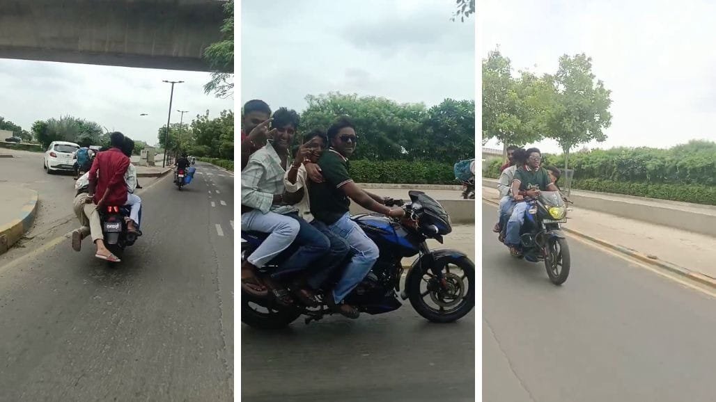અમદાવાદ રિવરફ્રન્ટ પર બાઇક પર પાંચ યુવકોના સ્ટંટનો વીડિયો વાયરલ, પોલીસે ગુનો નોંધ્યો
