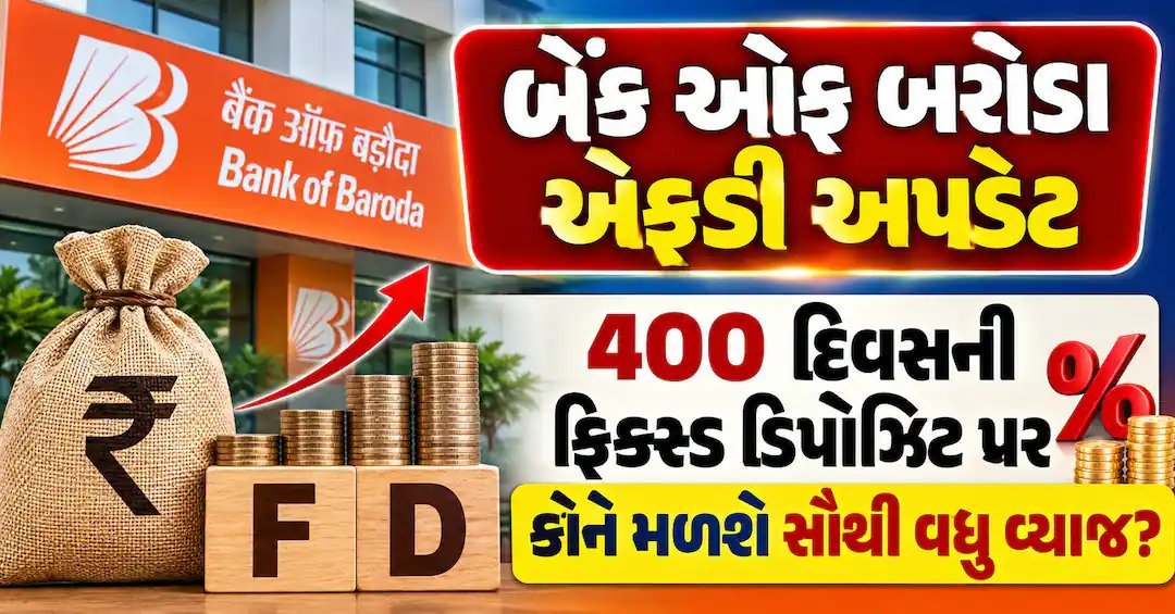 બેંક ઓફ બરોડાની 400 દિવસની FD પર સૌથી વધુ વ્યાજ કોને? 80 વર્ષથી વધુ ઉંમરવાળાઓને 6.85%