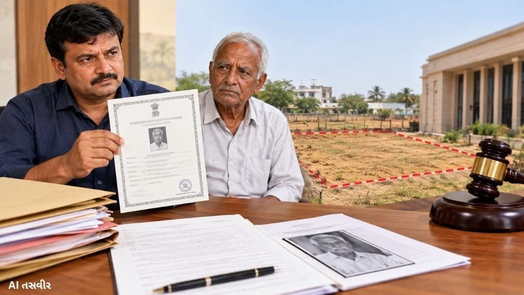 અમદાવાદના બોપલમાં જમીન પચાવવા જીવતા પિતાનું 1985નું ખોટું મૃત્યુ પ્રમાણપત્ર બનાવ્યું, પુત્ર સામે ફરિયાદ