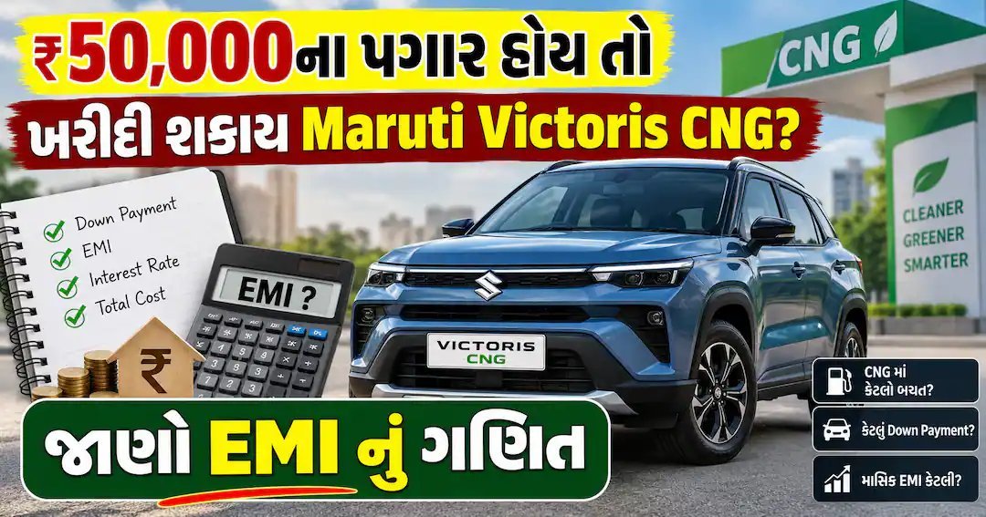 Maruti Victoris CNG: ₹50,000 પગારમાં ખરીદી શકાય? EMI નું ગણિત સમજો