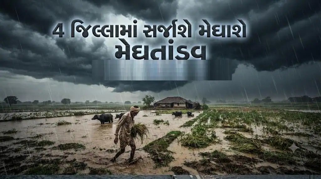 ગુજરાતમાં વરસાદ: 4 જિલ્લામાં રેડ એલર્ટ, અમદાવાદ-ગાંધીનગરમાં ભારે વરસાદની ચેતવણી