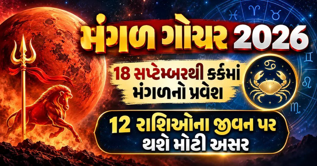 મંગળનું કર્ક રાશિમાં ગોચર: 18 સપ્ટેમ્બરથી 12 નવેમ્બર સુધી 12 રાશિઓ પર અસર