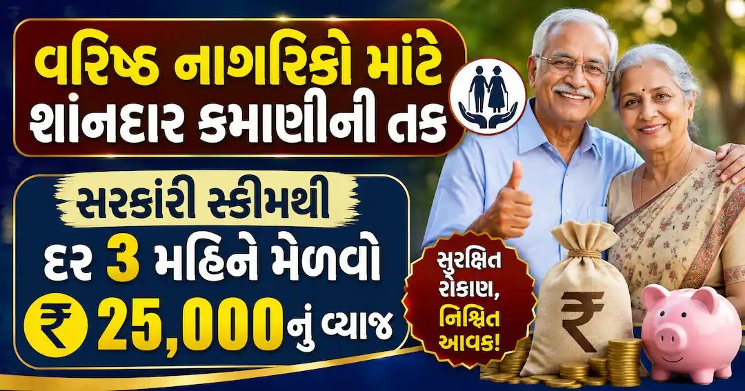 વરિષ્ઠ નાગરિકો માટે સરકારી બચત યોજના: ત્રિમાસિક વ્યાજથી નિયમિત આવકની સુવિધા