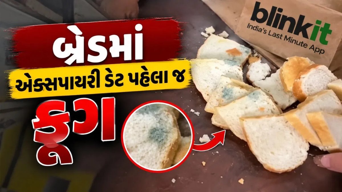 સુરતના વેસુમાં બ્લિન્કિટની બ્રેડમાં એક્સપાયરી પહેલા જ ફૂગ, ગ્રાહકે સ્ટોર પર કર્યો હોબાળો