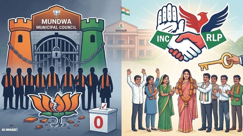 નાગોરની મુંડવા નગરપાલિકામાં ભાજપને શરમજનક હાર, ક્રોસ વોટિંગથી ચેરમેન પદ પર શૂન્ય મત