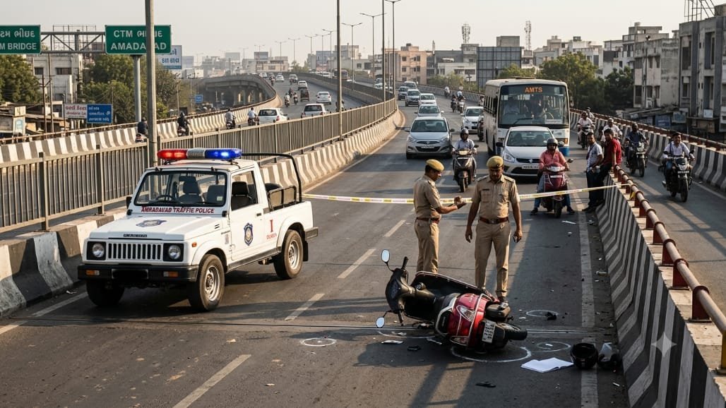 અમદાવાદમાં અકસ્માતોની હારમાળા: CTM બ્રિજ પર વિદ્યાર્થિની સહિત 4ના મોત