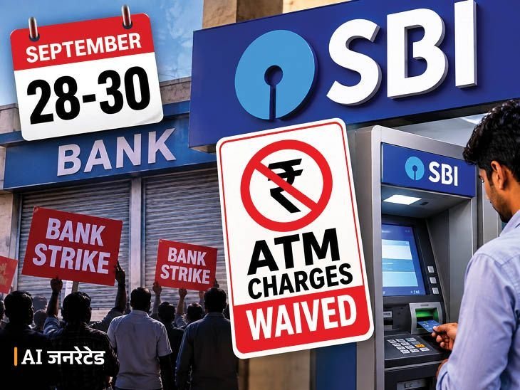 28થી 30 સપ્ટેમ્બર સુધી બેંકોની હડતાળ, તો પણ SBI ATMમાંથી રોકડ ઉપાડ પર 3 દિવસ ચાર્જ નહીં