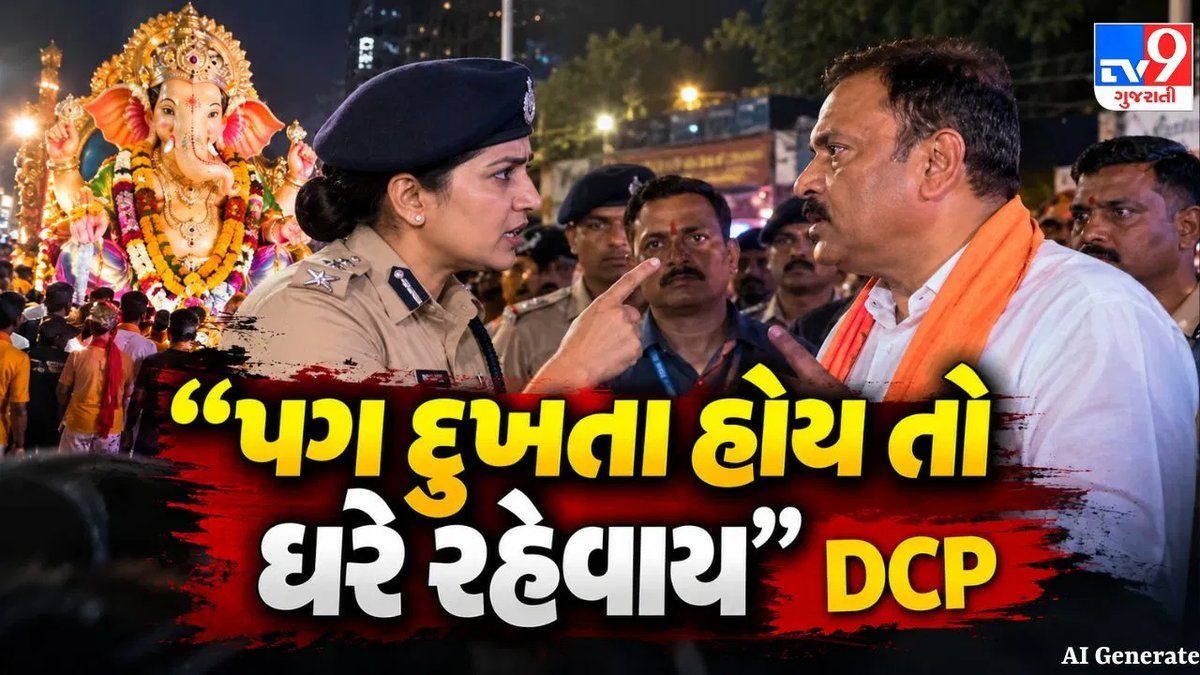 વડોદરા ગણેશ વિસર્જનમાં વિવાદ: પદાધિકારીઓની કાર રોકાતાં DCP અને સ્ટેન્ડિંગ ચેરમેન વચ્ચે બોલાચાલી