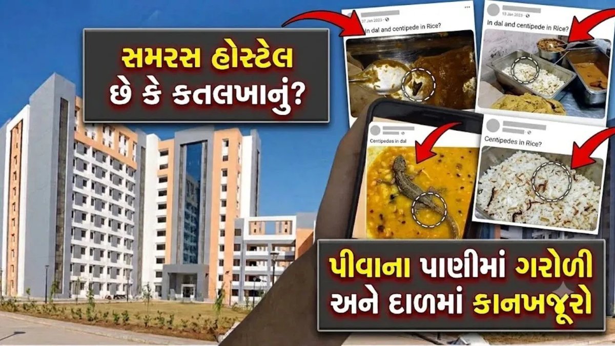 અમદાવાદની સમરસ ગર્લ્સ હોસ્ટેલમાં પાણીમાં ગરોળી અને ભોજનમાં જીવાત, વિદ્યાર્થીનીઓએ ધરણા આપ્યો