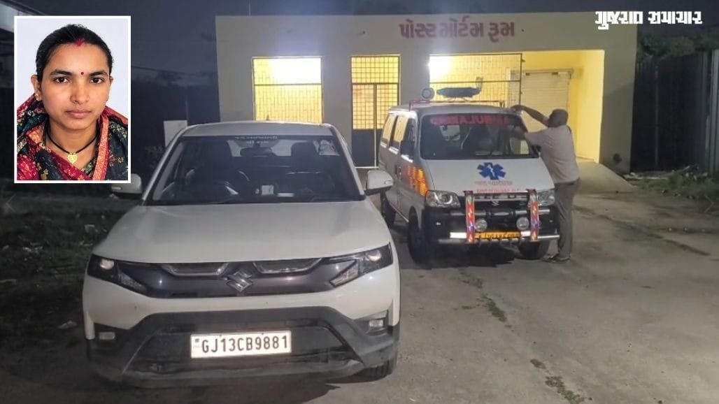 સાયલામાં બાઇક-કાર અકસ્માત: 38 વર્ષીય મહિલાનું મોત, પતિ ઘાયલ; પીએમ માટે 5 કલાકની રાહ