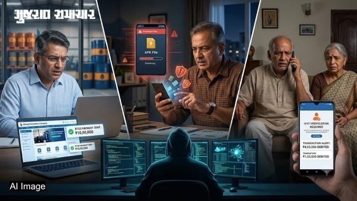 અમદાવાદમાં સાયબર ઠગાઈ: ઓનલાઇન ઓર્ડર, APK ફાઇલ અને KYCના બહાને ₹31.77 લાખની લૂંટ