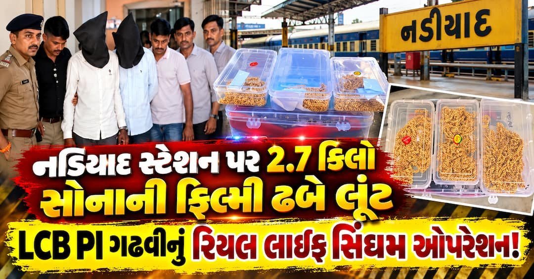 નડિયાદ રેલવે સ્ટેશન પર 2.7 કિલો સોનાની લૂંટ: LCBએ ફિલ્મી ઢબે 4 આરોપીઓને દબોચ્યા