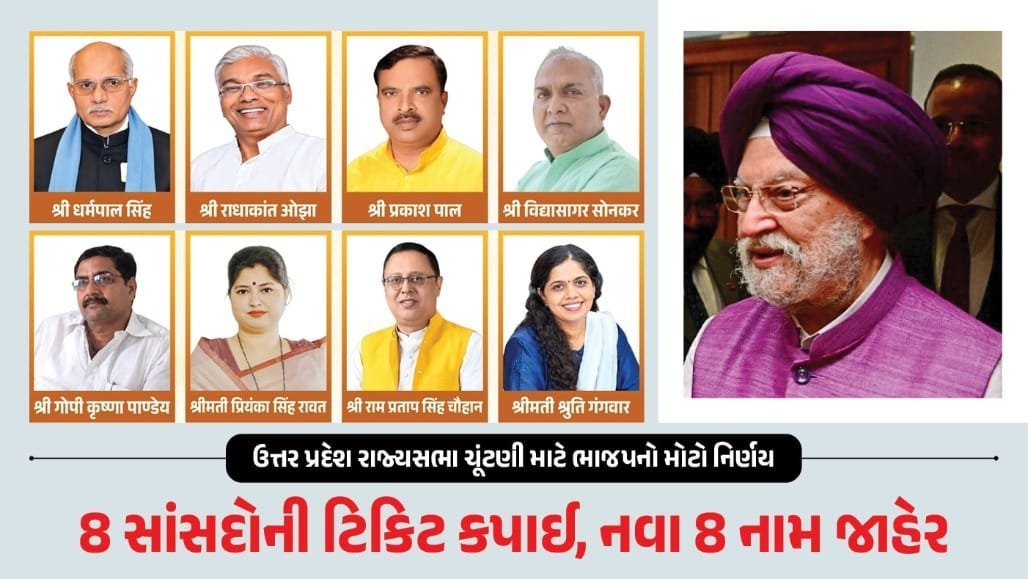 UP રાજ્યસભા ચૂંટણી: ભાજપે 8 જૂના સાંસદોને પડતા મૂક્યા, 2 મહિલા સહિત 8 નવા ચહેરા જાહેર